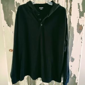 OLD NAVY BLACK LIGHTWEIGHT HOODIE, SOFT WASHED LARGE